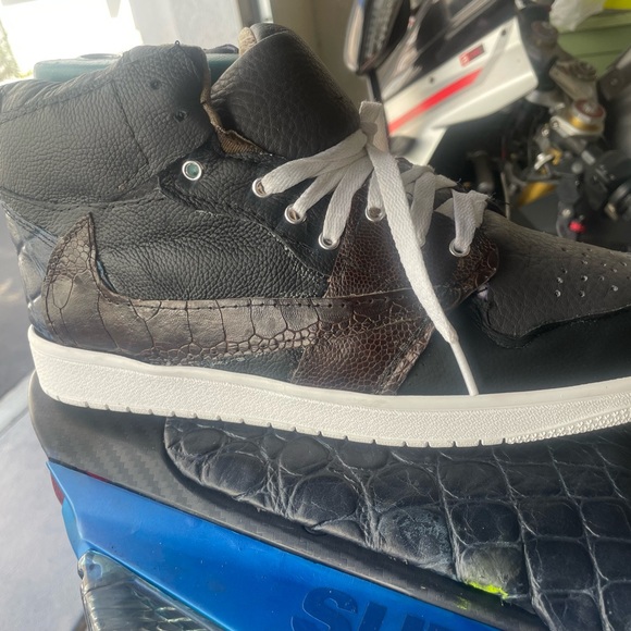 Handmade sneakers size 10 made from ostrich and crocodile - Picture 3 of 3